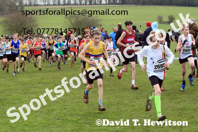 Boys Under-13s 2023 UK CAU Inter Counties Cross Country Champs, Prestwold Hall, Loughborough. Photo: David T. Hewitson/Sports for All Pics